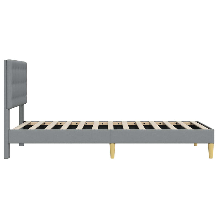 Sengestel med hovedgærde Lysegrå 80 x 200 cm Stof