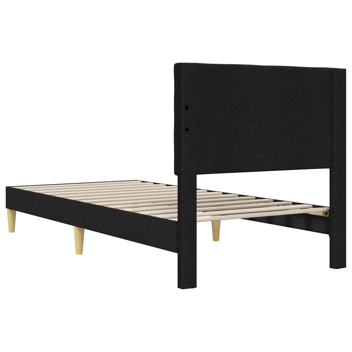Sengestel med hovedgærde Sort 80 x 200 cm Stof