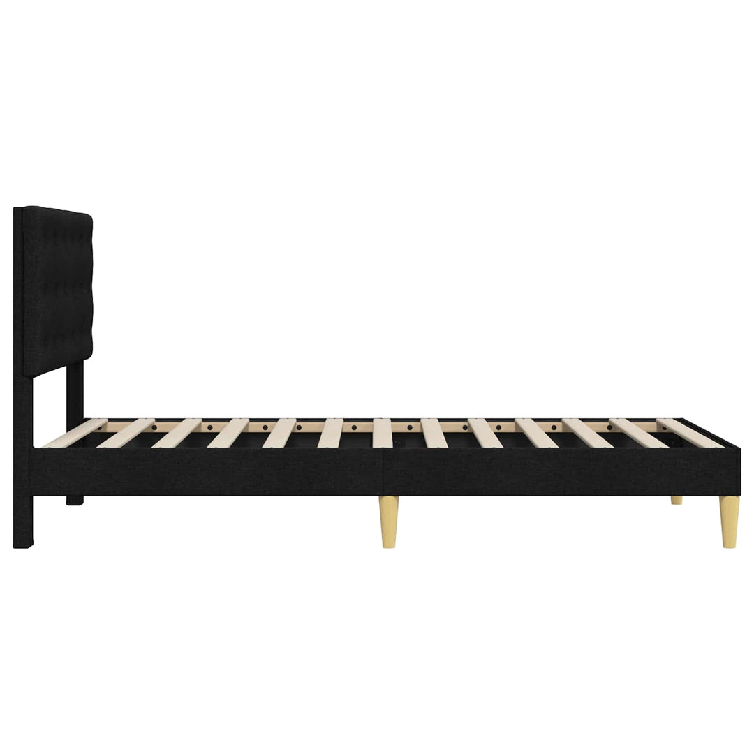 Sengestel med hovedgærde Sort 80 x 200 cm Stof