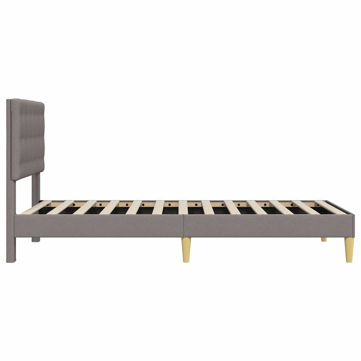 Sengestel med hovedgærde Gråbrun 90 x 200 cm Stof