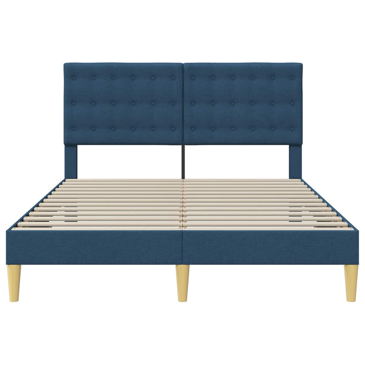 Sengestel med hovedgærde Blå 120 x 190 cm Stof