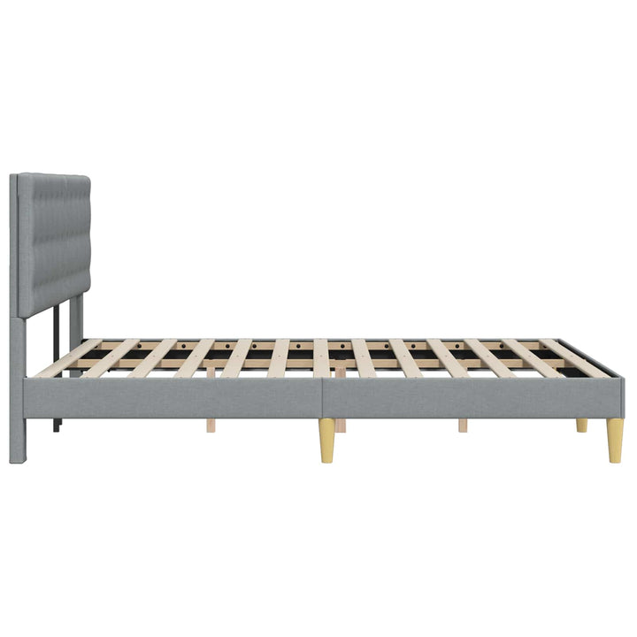 Sengestel med hovedgærde Lysegrå 120 x 200 cm Stof