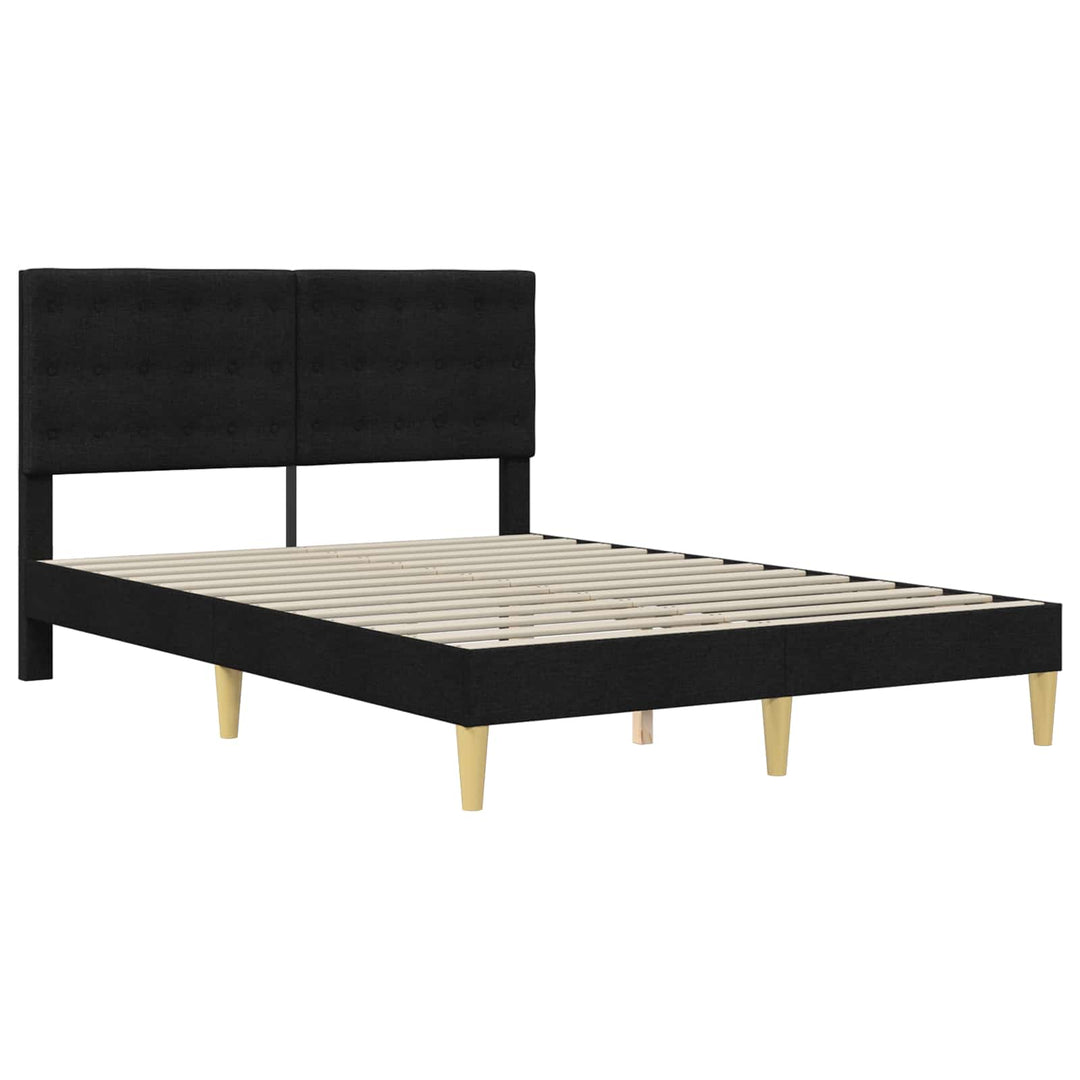 Sengestel med hovedgærde Sort 140 x 190 cm Stof