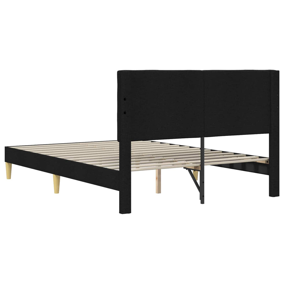 Sengestel med hovedgærde Sort 140 x 190 cm Stof