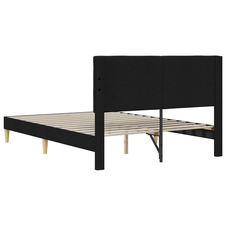Sengestel med hovedgærde Sort 140 x 190 cm Stof