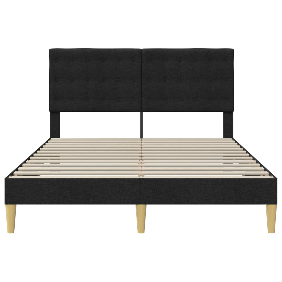 Sengestel med hovedgærde Sort 140 x 190 cm Stof