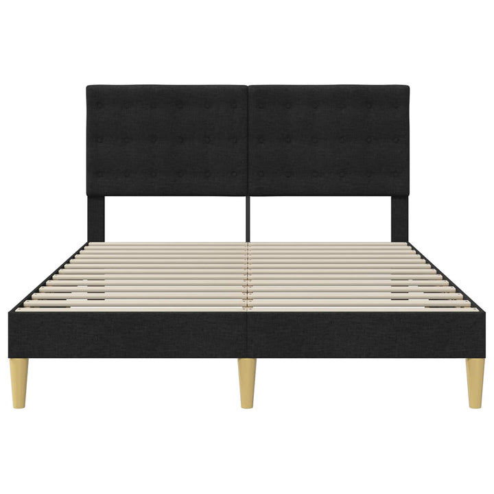 Sengestel med hovedgærde Sort 140 x 190 cm Stof