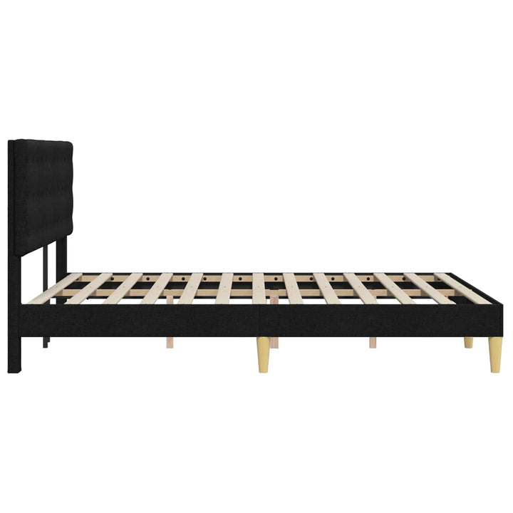 Sengestel med hovedgærde Sort 140 x 190 cm Stof