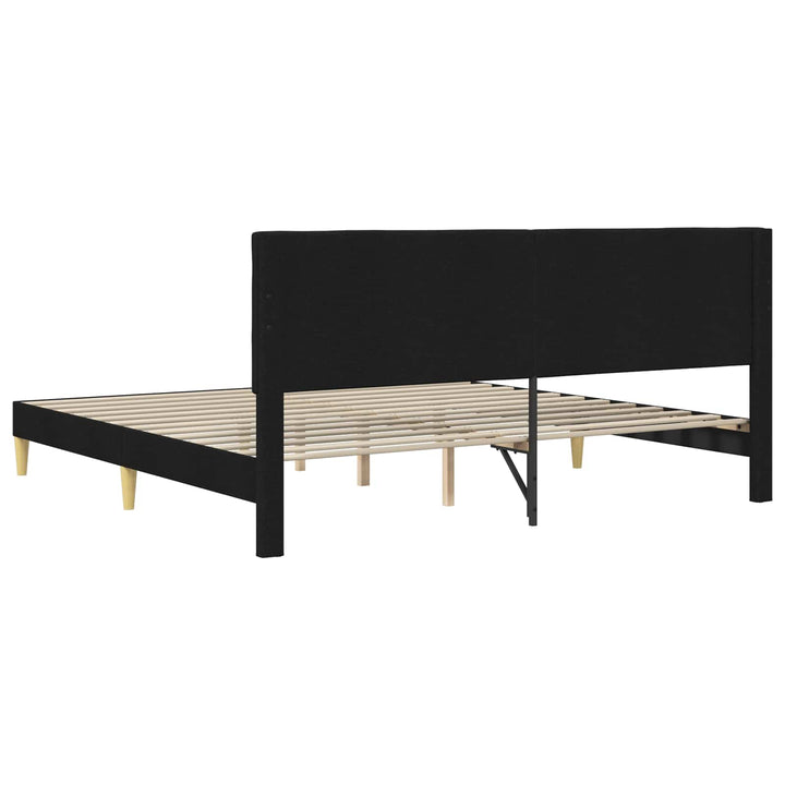 Sengestel med hovedgærde Sort 180 x 200 cm Stof