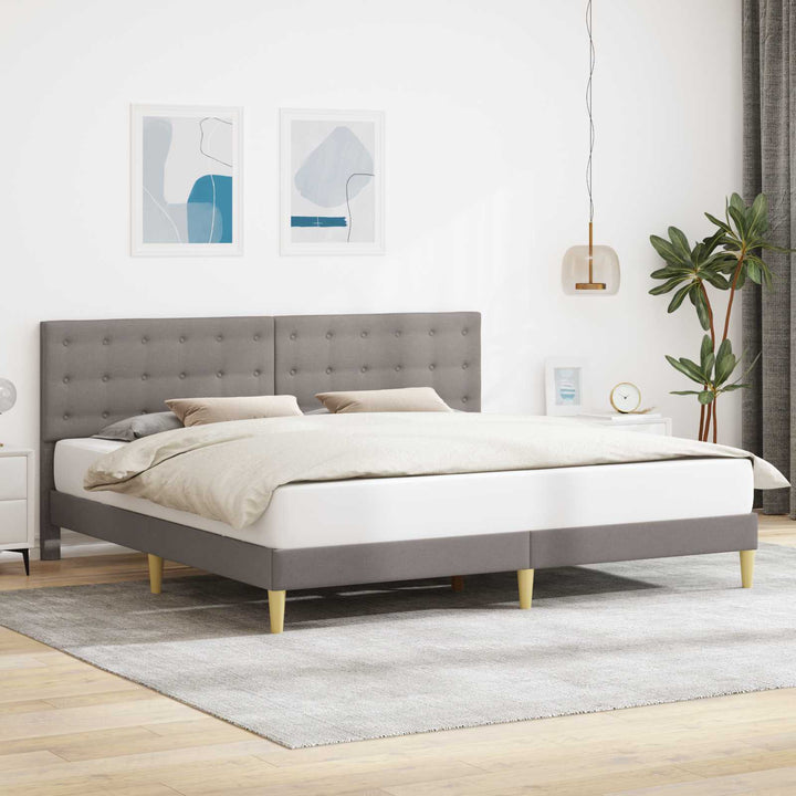 Sengestel med hovedgærde Gråbrun 180 x 200 cm Stof