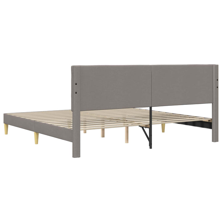 Sengestel med hovedgærde Gråbrun 200 x 200 cm Stof