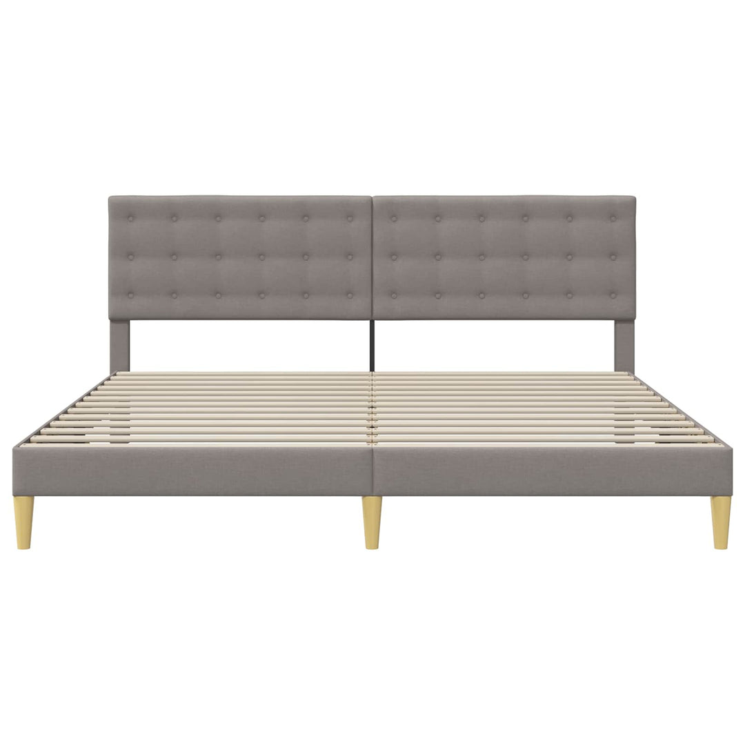 Sengestel med hovedgærde Gråbrun 200 x 200 cm Stof
