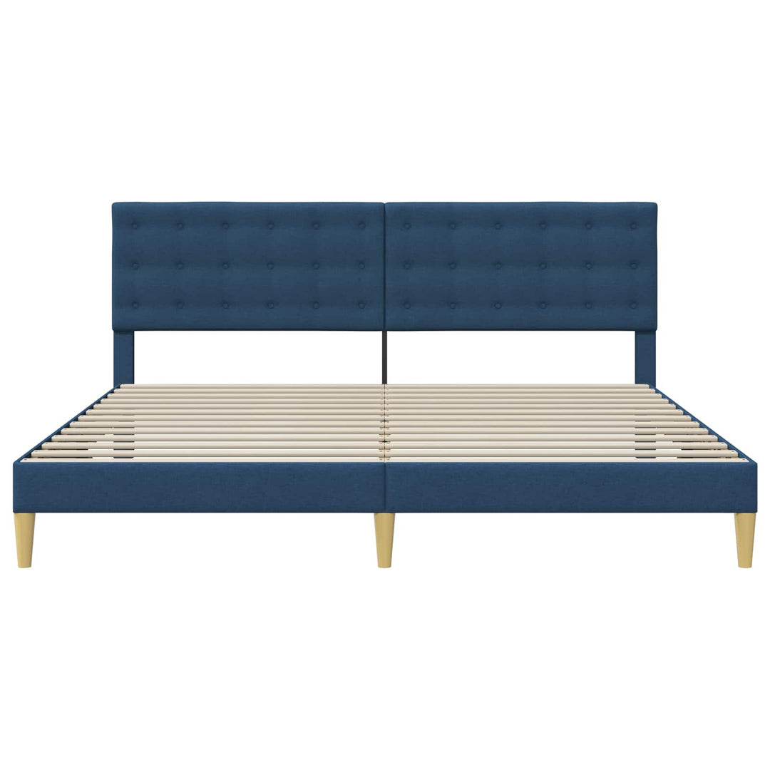 Sengestel med hovedgærde Blå 200 x 200 cm Stof