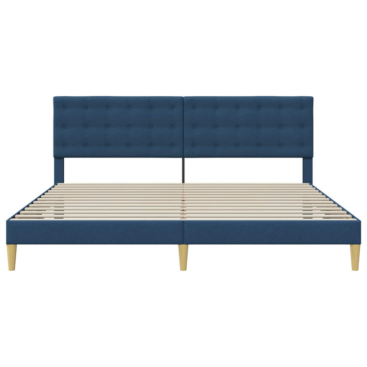 Sengestel med hovedgærde Blå 200 x 200 cm Stof