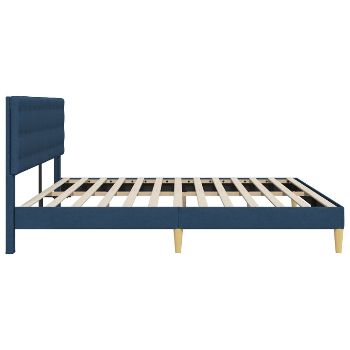 Sengestel med hovedgærde Blå 200 x 200 cm Stof