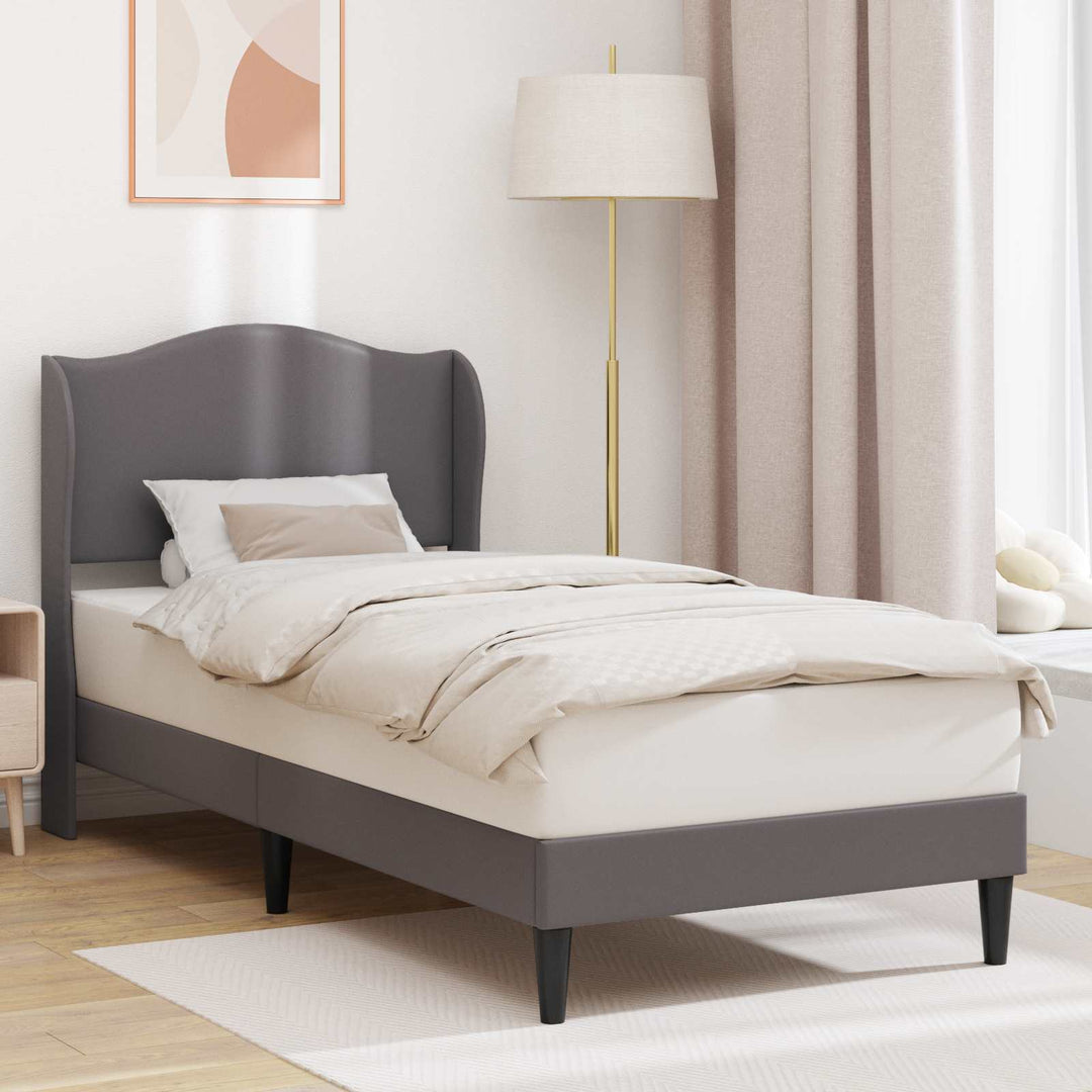 Sengestel med hovedgærde Grå 80 x 200 cm Kunstlæder