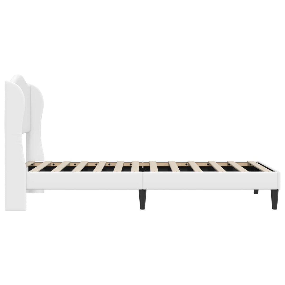Sengestel med hovedgærde Hvid 80 x 200 cm Kunstlæder