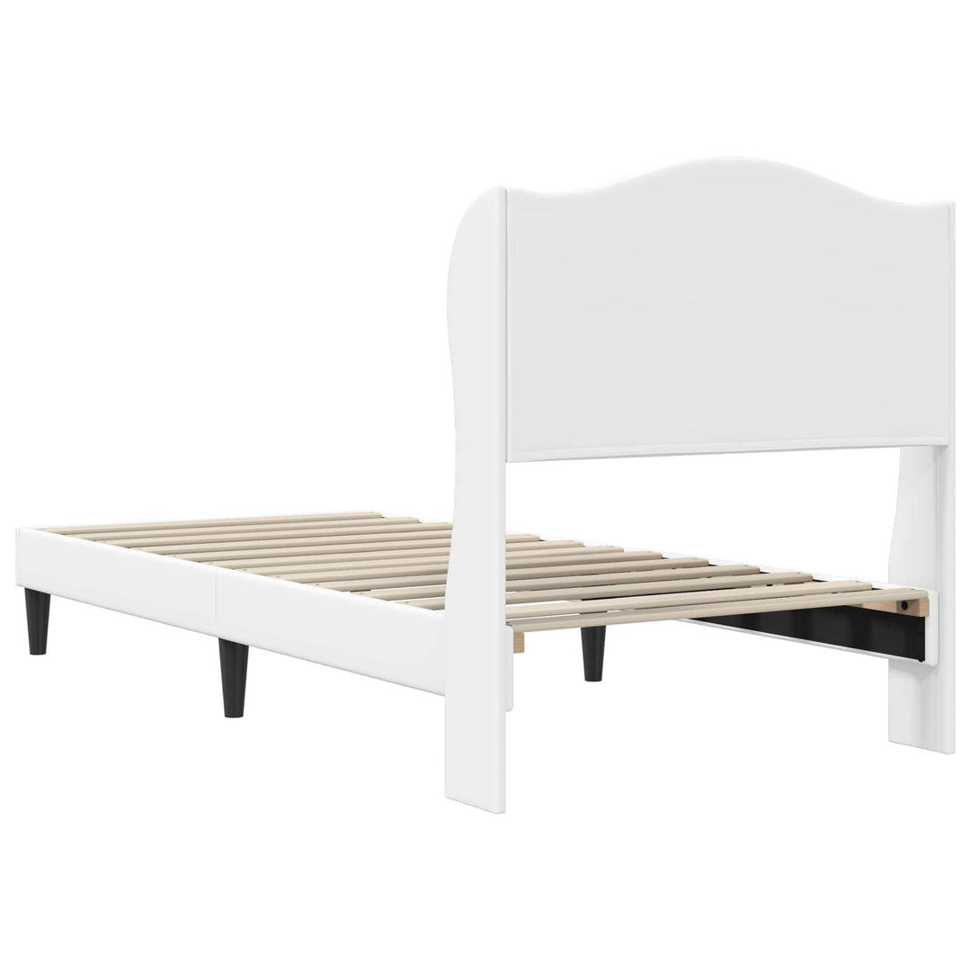 Sengestel med hovedgærde Hvid 90 x 200 cm Kunstlæder