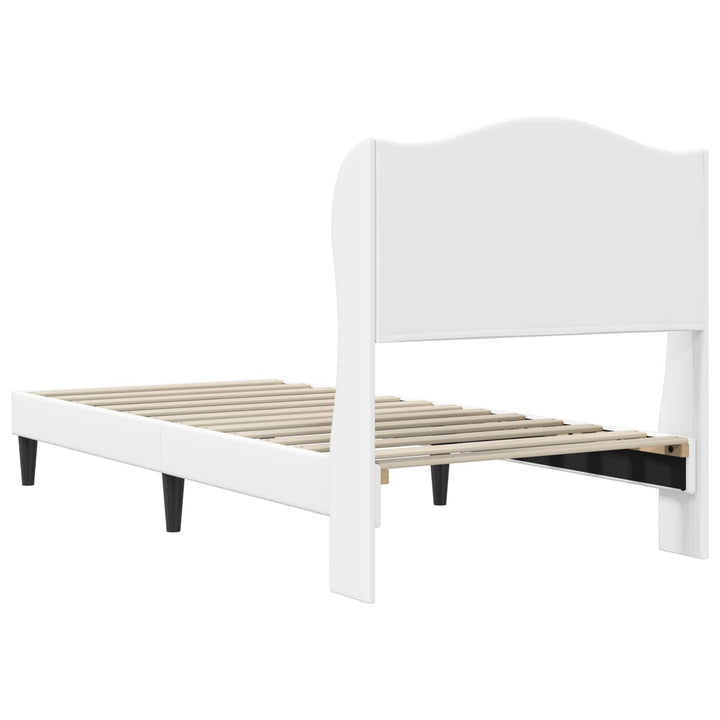 Sengestel med hovedgærde Hvid 90 x 200 cm Kunstlæder