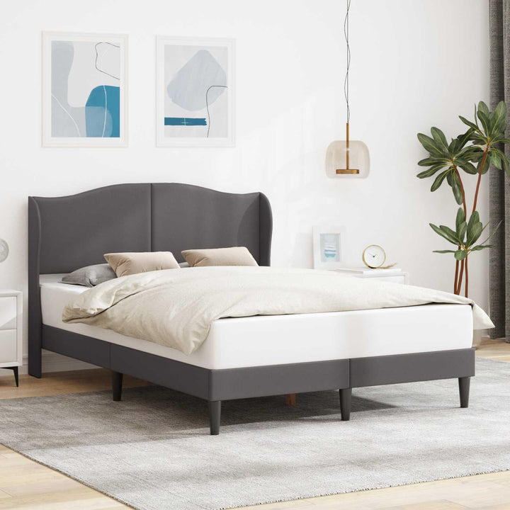 Sengestel med hovedgærde Grå 120 x 190 cm Kunstlæder