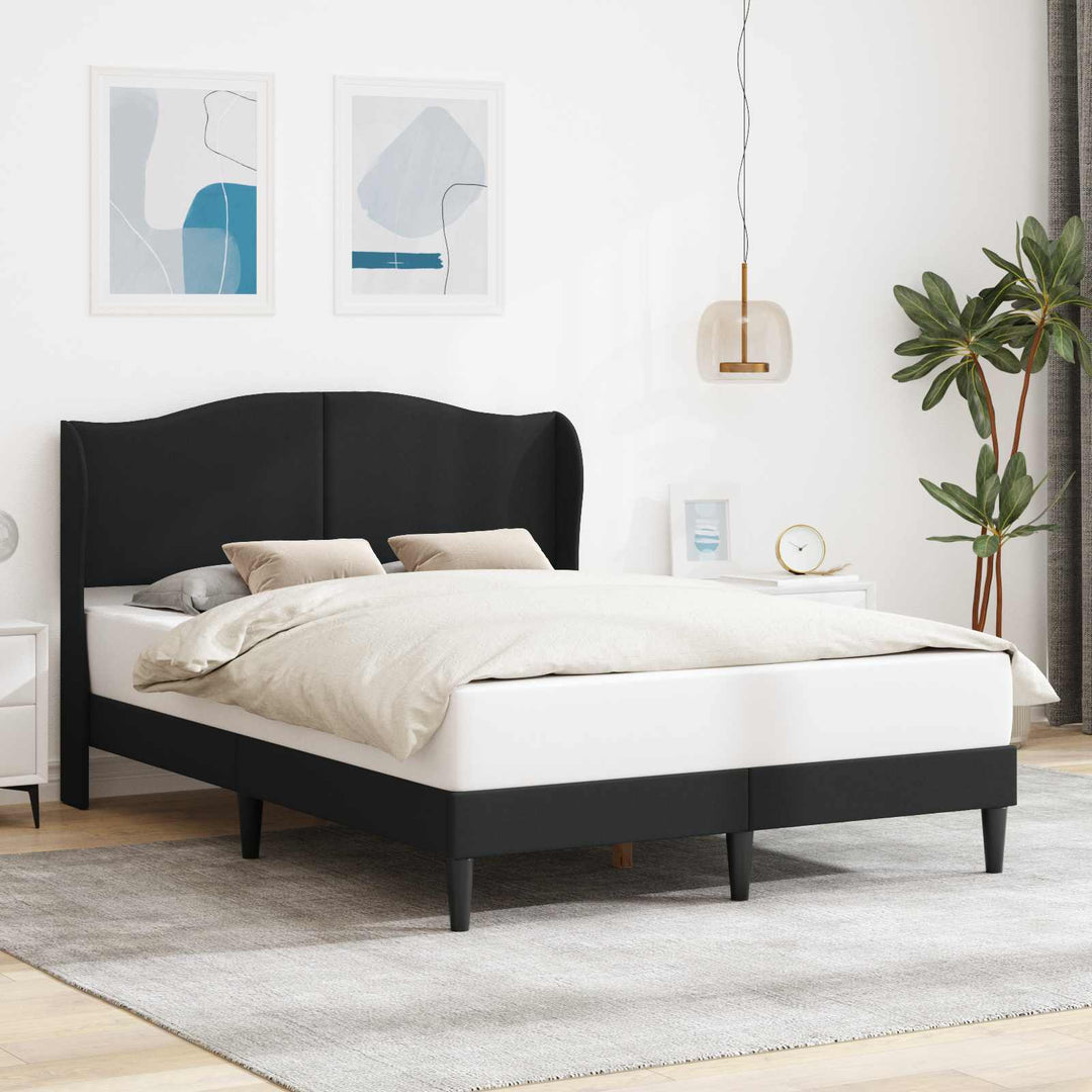 Sengestel med hovedgærde Sort 120 x 190 cm Kunstlæder