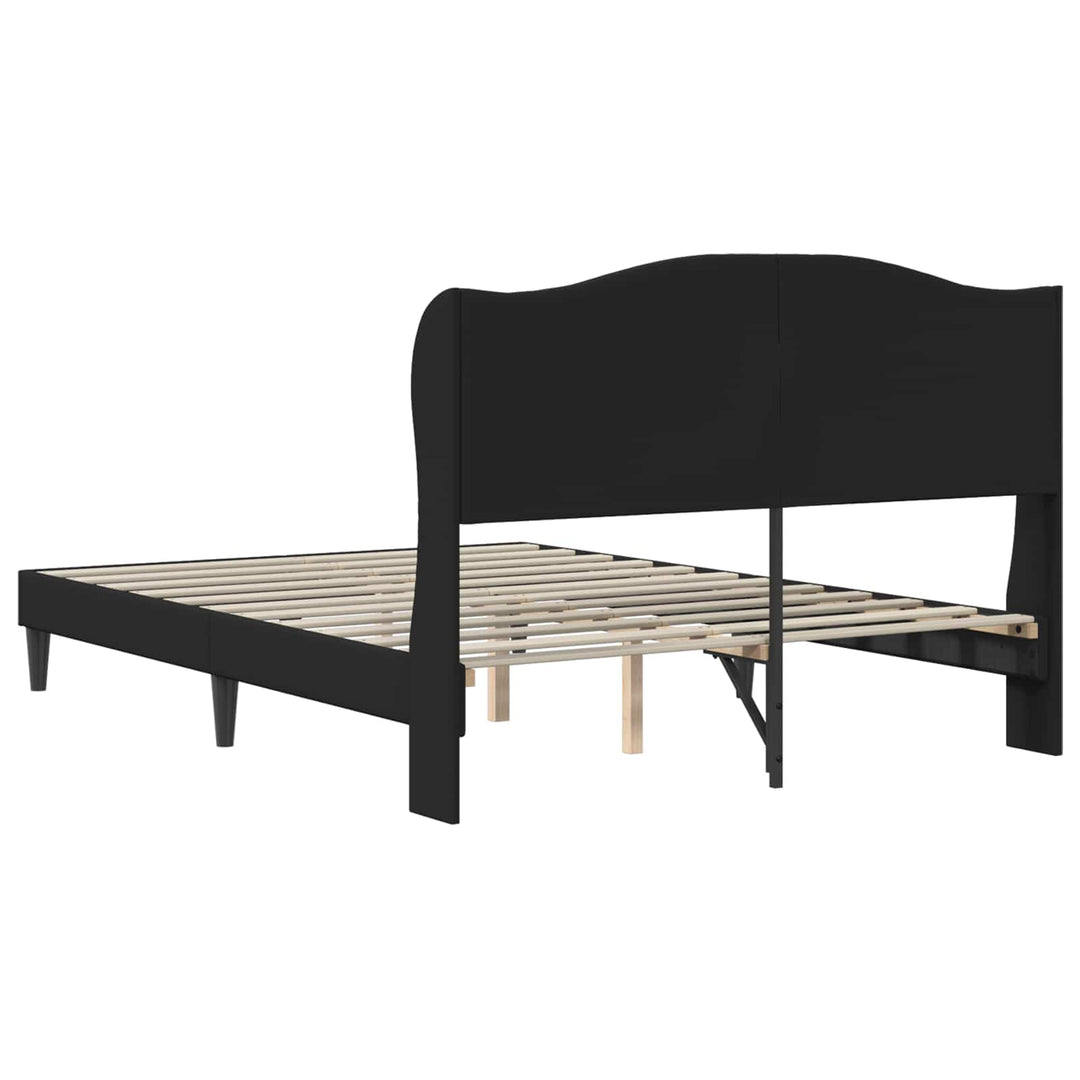 Sengestel med hovedgærde Sort 120 x 190 cm Kunstlæder