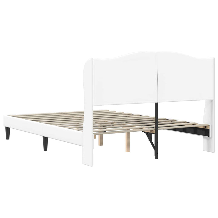 Sengestel med hovedgærde Hvid 120 x 200 cm Kunstlæder