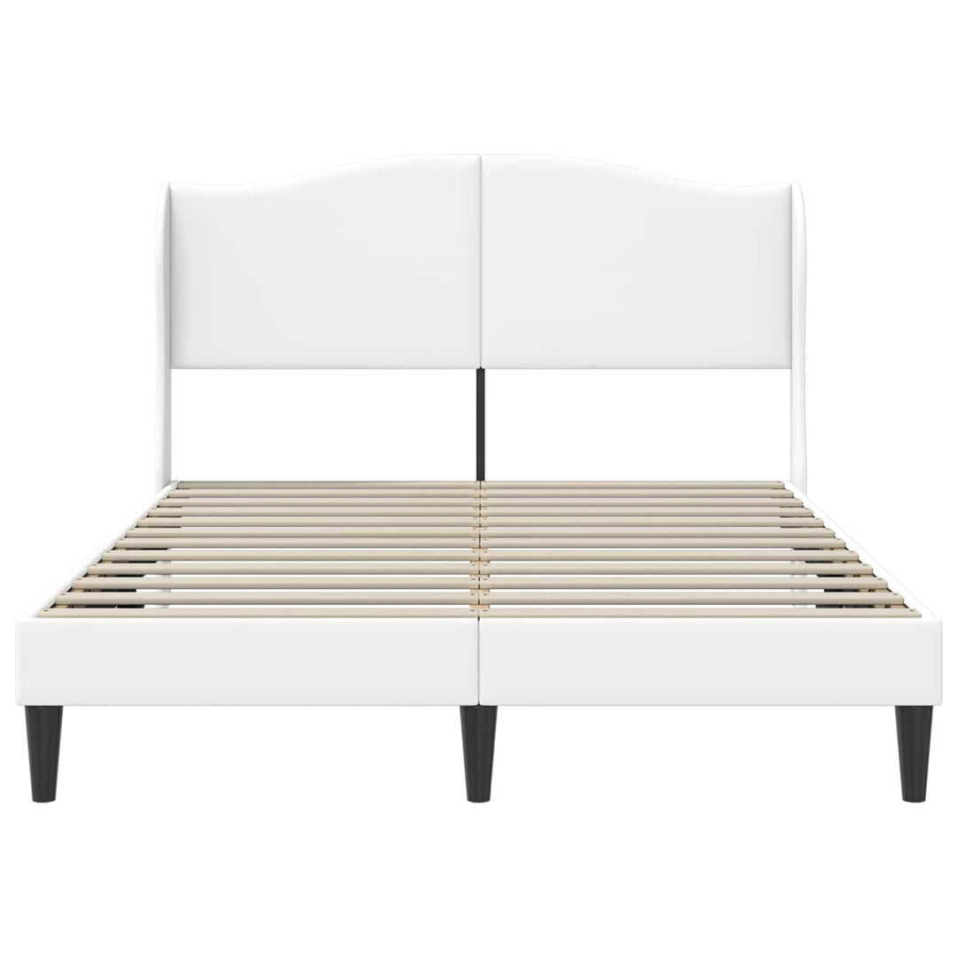 Sengestel med hovedgærde Hvid 120 x 200 cm Kunstlæder