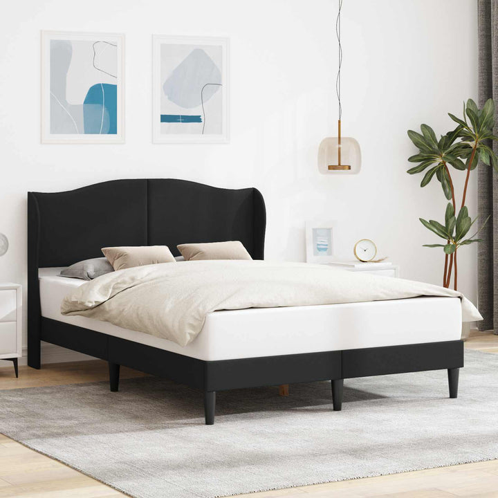 Sengestel med hovedgærde Sort 140 x 200 cm Kunstlæder