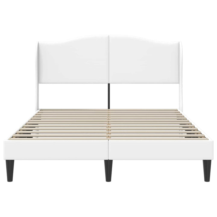 Sengestel med hovedgærde Hvid 140 x 200 cm Kunstlæder