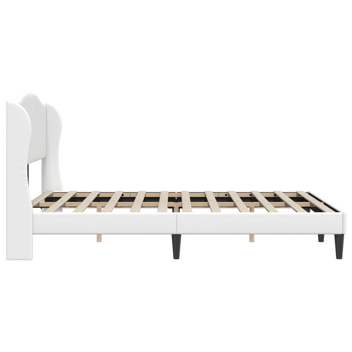Sengestel med hovedgærde Hvid 140 x 200 cm Kunstlæder