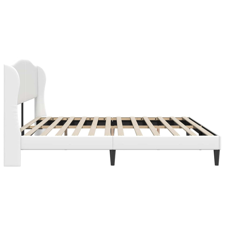 Sengestel med hovedgærde Hvid 180 x 200 cm Kunstlæder