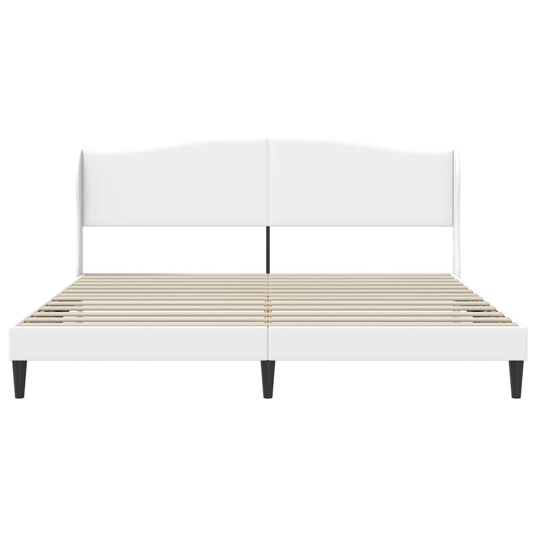 Sengestel med hovedgærde Hvid 200 x 200 cm Kunstlæder