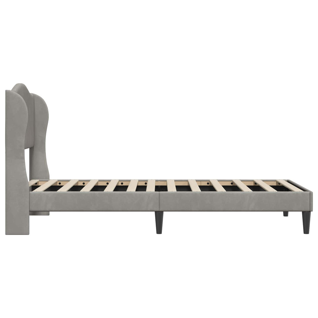 Sengestel med hovedgærde Lysegrå 100 x 200 cm Fløjl