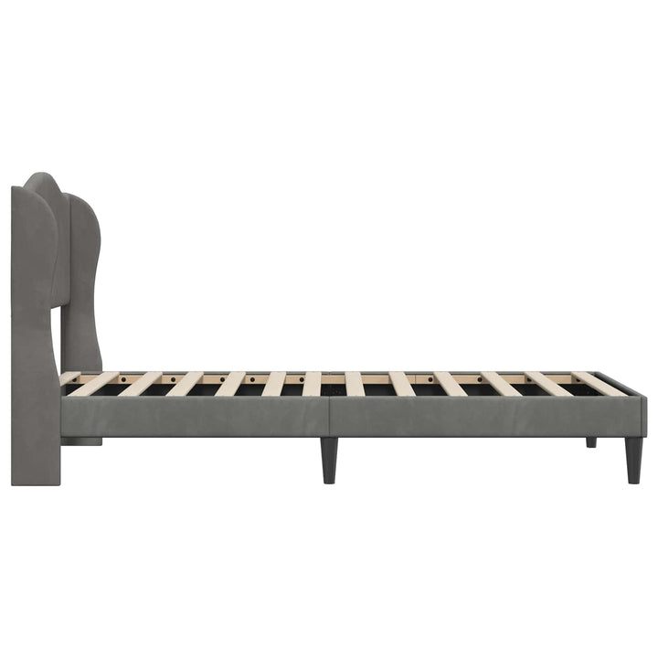 Sengestel med hovedgærde Mørkegrå 100 x 200 cm Fløjl