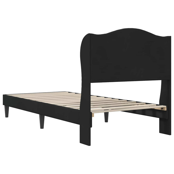 Sengestel med hovedgærde Sort 100 x 200 cm Fløjl