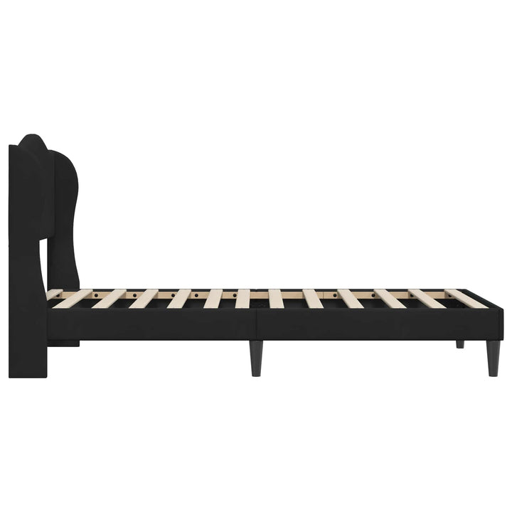 Sengestel med hovedgærde Sort 100 x 200 cm Fløjl