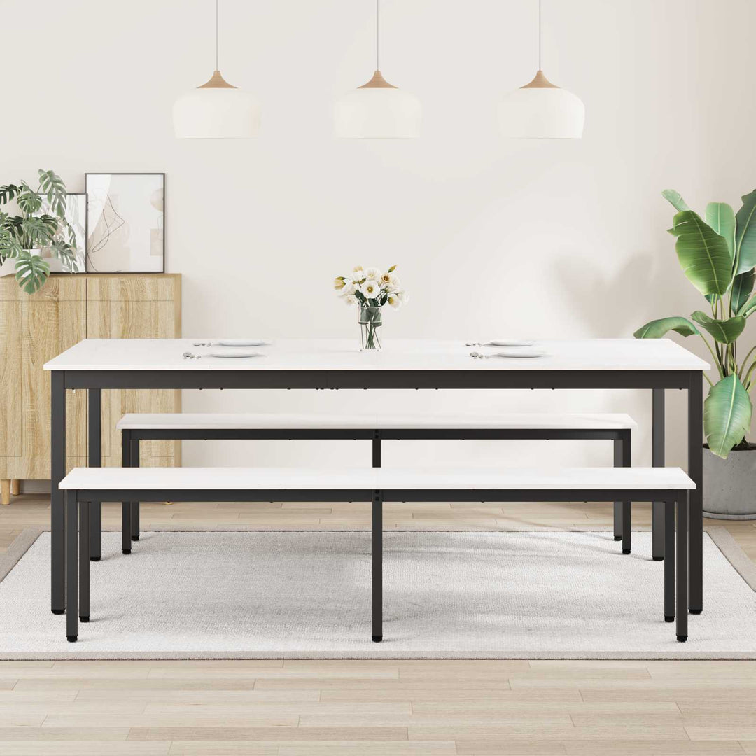 Spisebord Hvid 200 x 100 x 75 cm Massiv fyrretræ