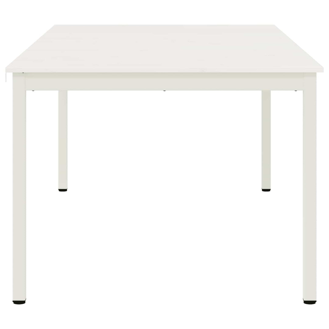 Spisebord Hvid 200 x 100 x 75 cm Massiv fyrretræ