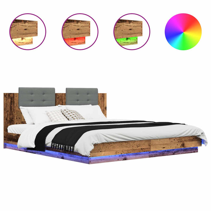 Sengestel med hovedgærde Gammelt træ 180 x 200 cm