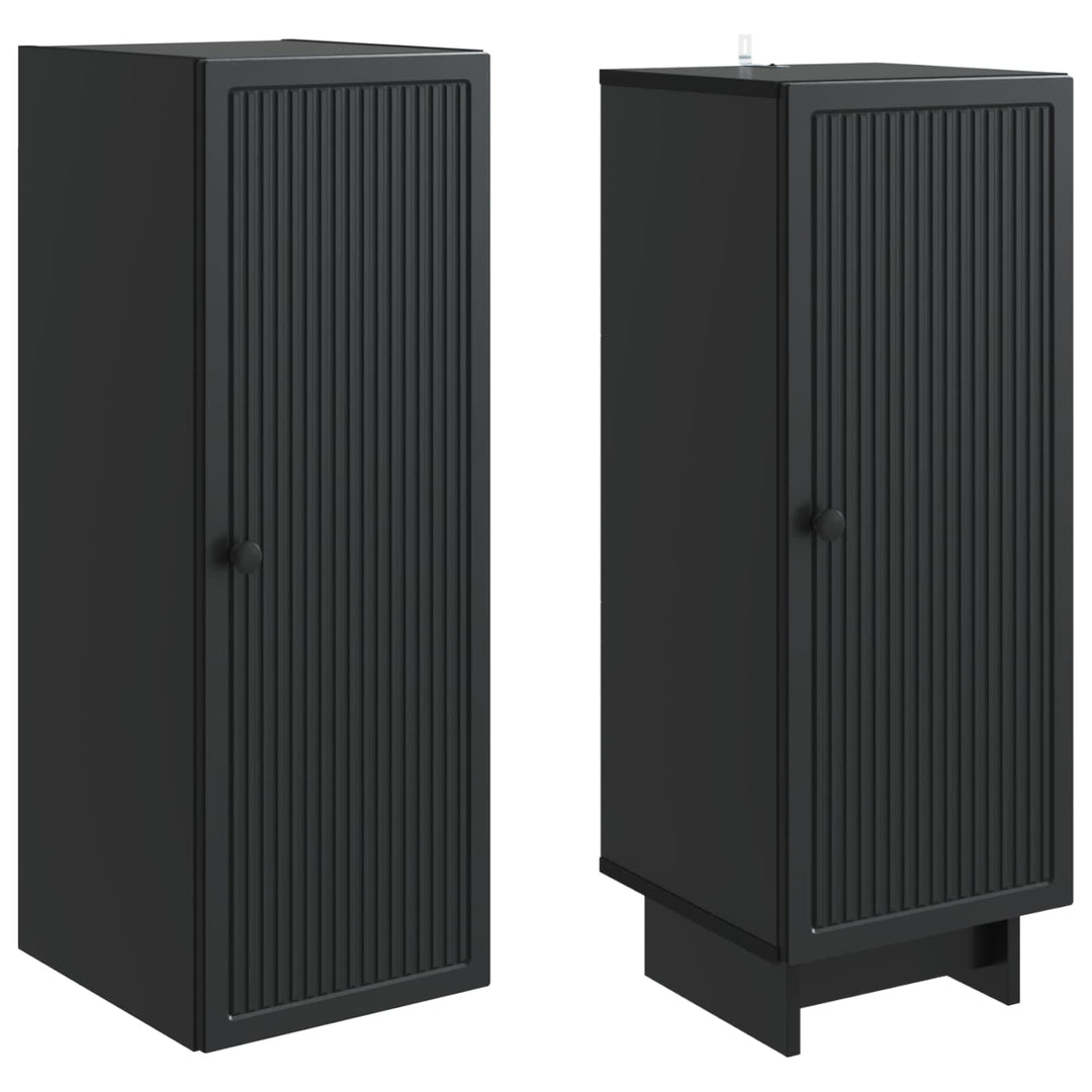 Skab Sæt 2 pcs Sort 34,5 x 33 x 90 cm Konstrueret træ