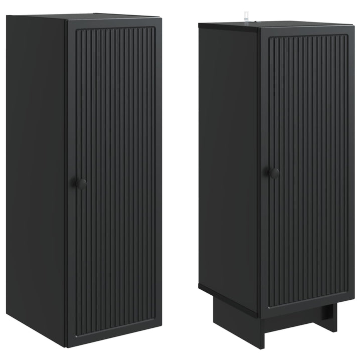 Skab Sæt 2 pcs Sort 34,5 x 33 x 90 cm Konstrueret træ