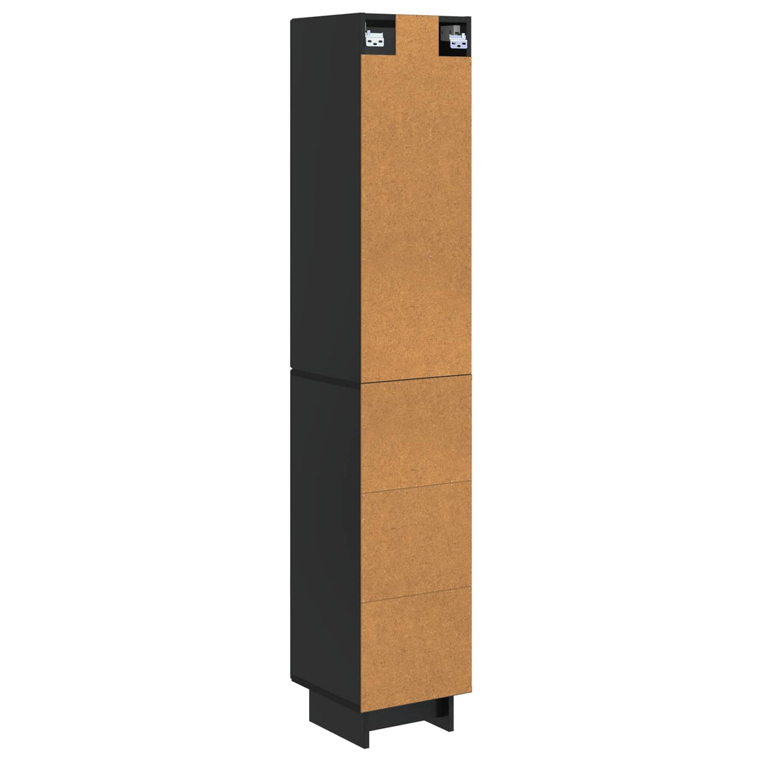 Skab Sæt 2 pcs Sort 34,5 x 33 x 90 cm Konstrueret træ