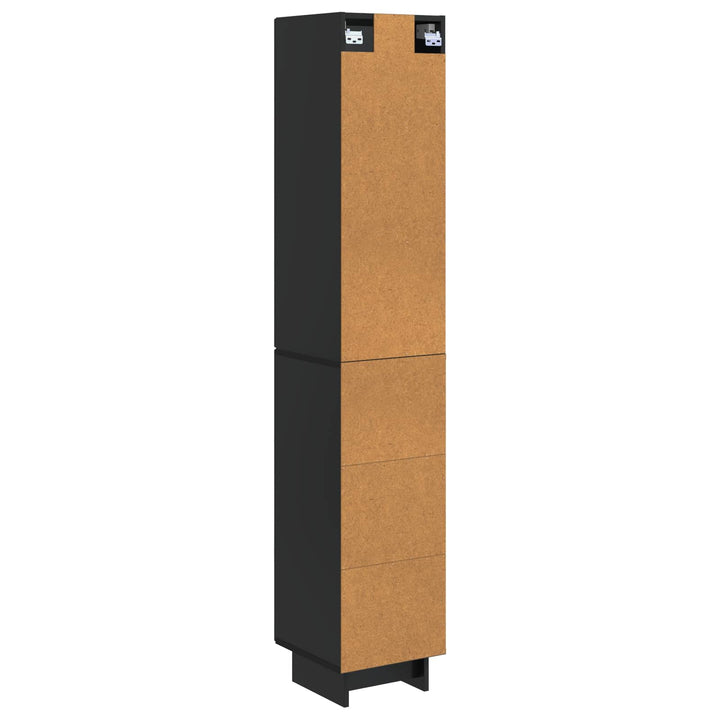 Skab Sæt 2 pcs Sort 34,5 x 33 x 90 cm Konstrueret træ