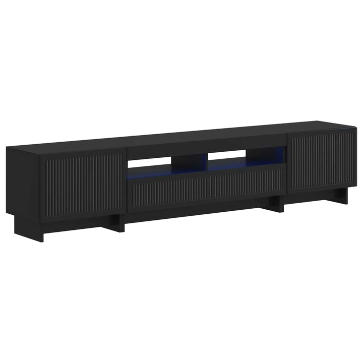 5-delt LED TV-skab Sort Konstrueret træ