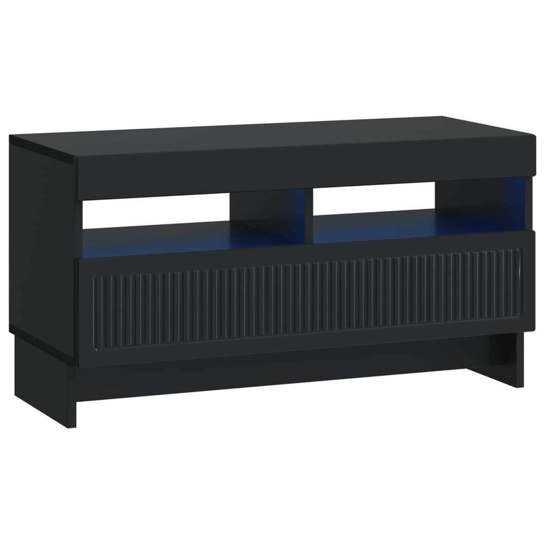 5-delt LED TV-skab Sort Konstrueret træ