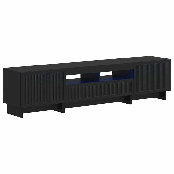 5-delt LED TV-skab Sort Konstrueret træ
