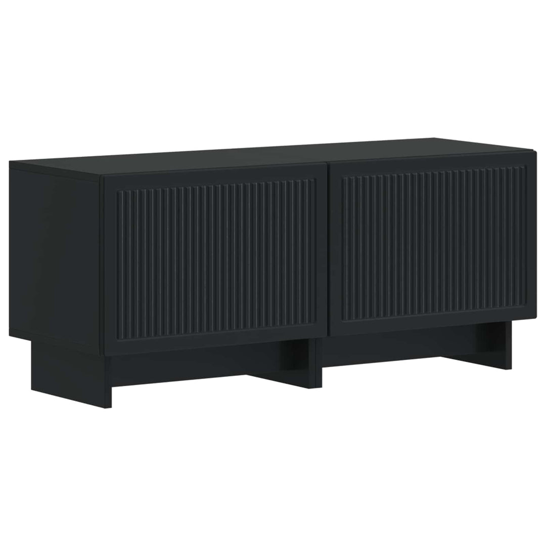 5-delt LED TV-skab Sort Konstrueret træ
