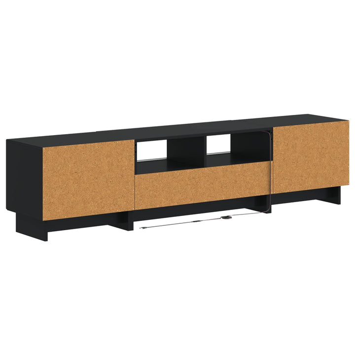 5-delt LED TV-skab Sort Konstrueret træ