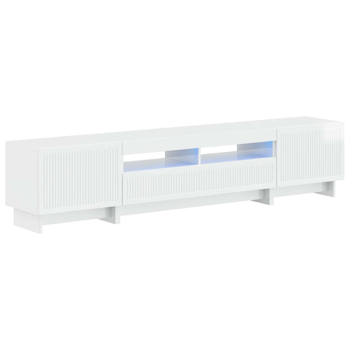 5-delt LED TV-skab Hvid højglans Konstrueret træ